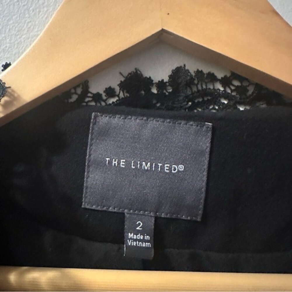 The Limited Black Tailored Blazer Lace Trim Size 2 | Quiet Luxury Y2K Chic - Picture 10 of 12